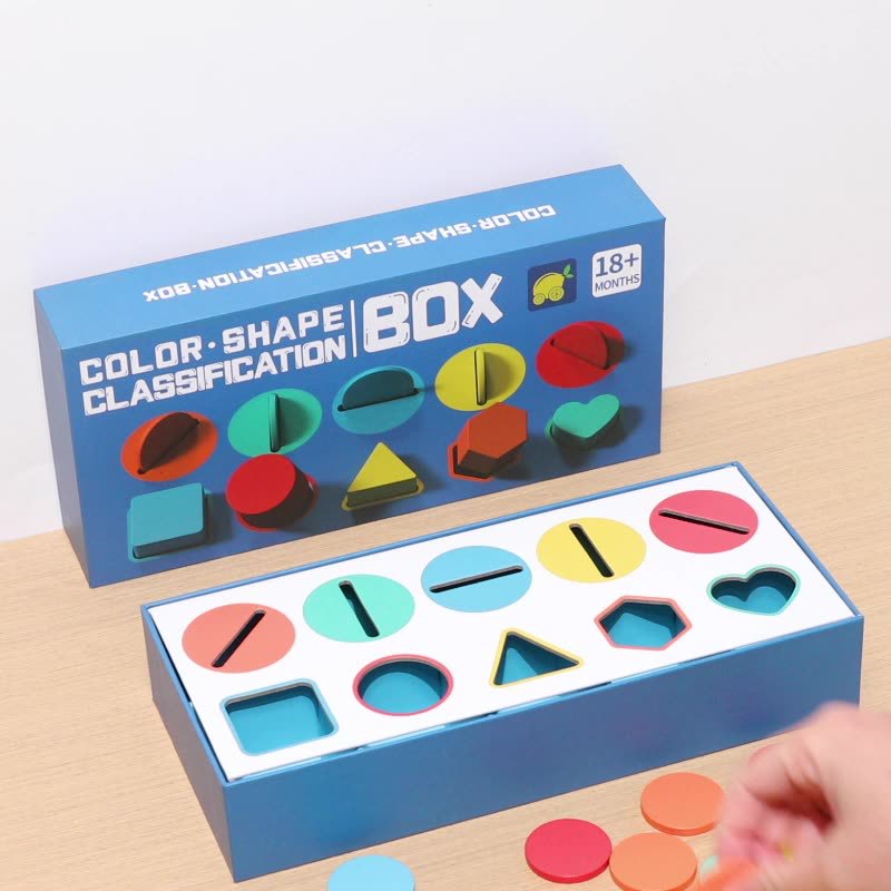 Cross-border early education wooden shape cognition two-in-one color classification training matching box kindergarten educational toys