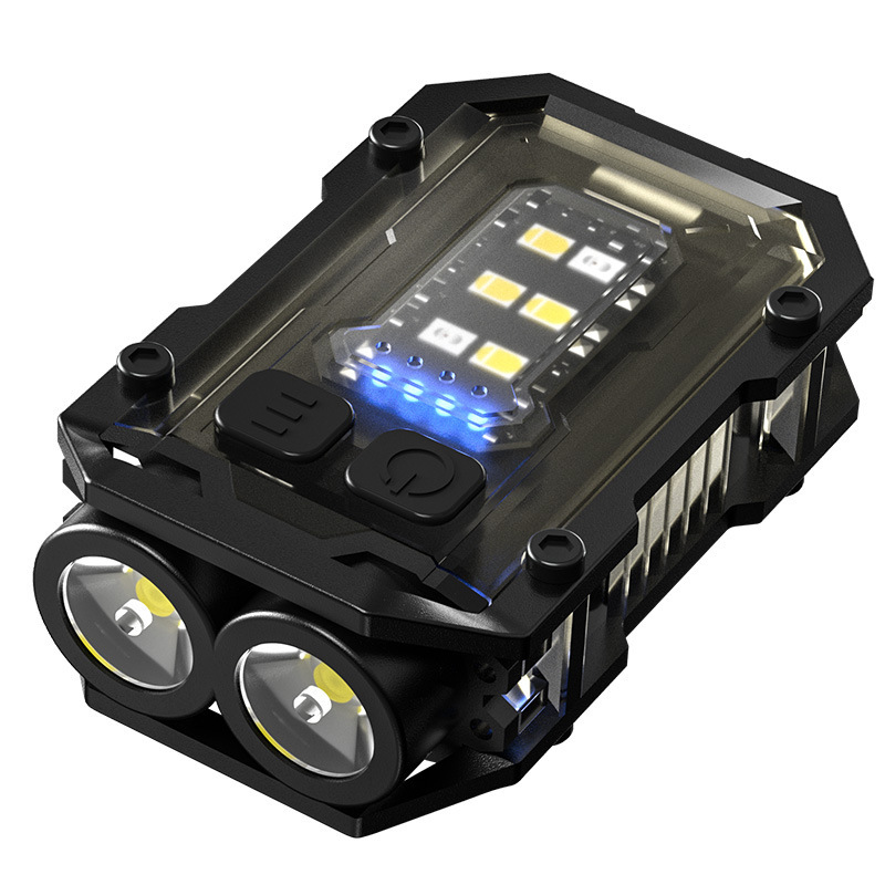 Picture of Cross-border dual LED key chain light multi-function magnetic flashlight cob side light outdoor work light bright warning light