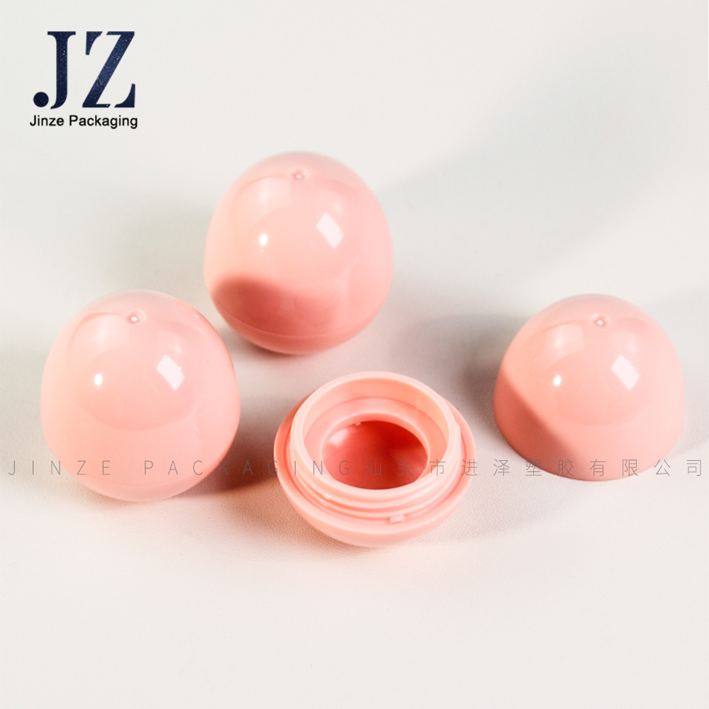 Jinze order round pink lip ball lip balm plastic packaging material