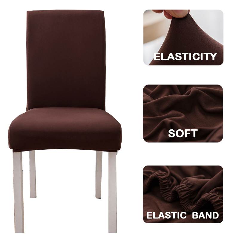 Picture of Cross-border plain milk silk elastic chair cover hotel restaurant half chair cover conference conjoined chair cover wholesale