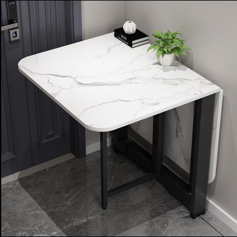Folding Dining Table for Home Small Apartment Rental Multifunctional Folding Table Rectangular Movable Dining Table