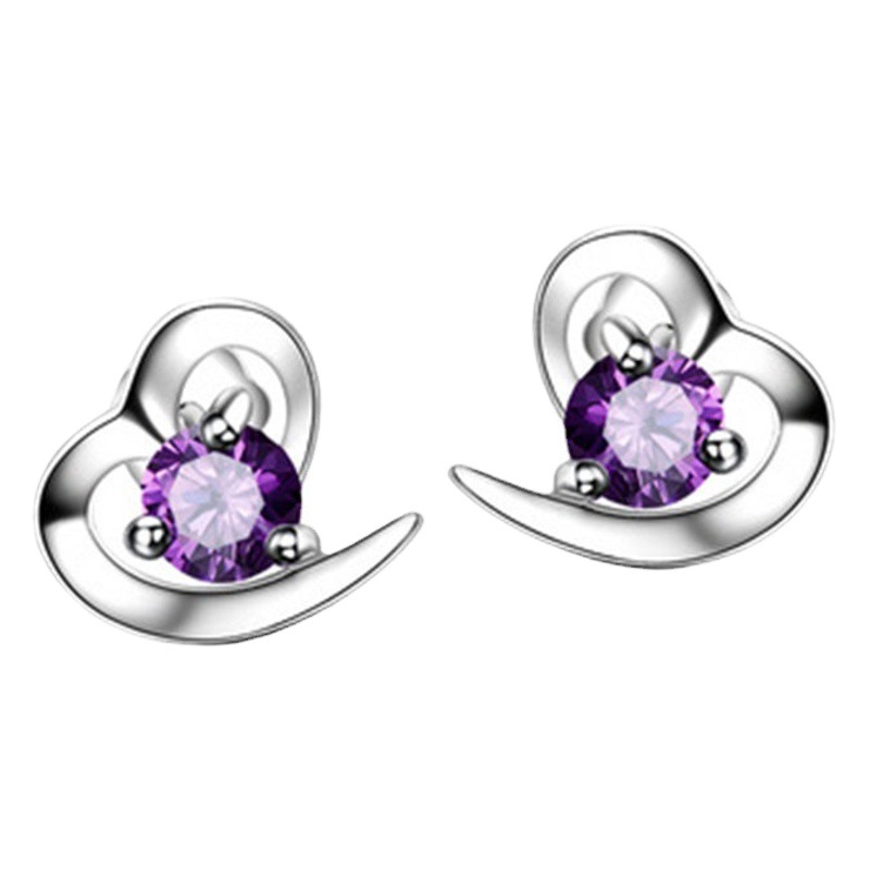 Amazon's Best-Selling Products New Product Projection Necklace Women's 925 Sterling Silver Heart Pendant Earrings Gift Box Set