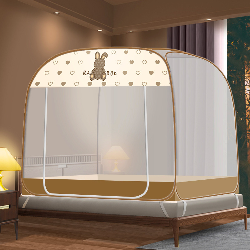Picture of New Installation-free Mongolian Yurt Household 1.2 m 1.5 m Bed Mosquito Net Foldable Zipper One-piece Full Bottom Bottomless