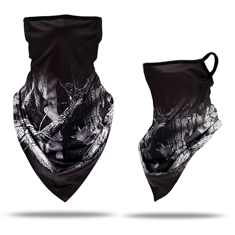Picture of Ice Silk Ear Hanging Mask Triangle Towel Neck Set Mesh Sunscreen Outdoor Riding Fishing Windproof Scarf Men's and Women's Face Towel Summer