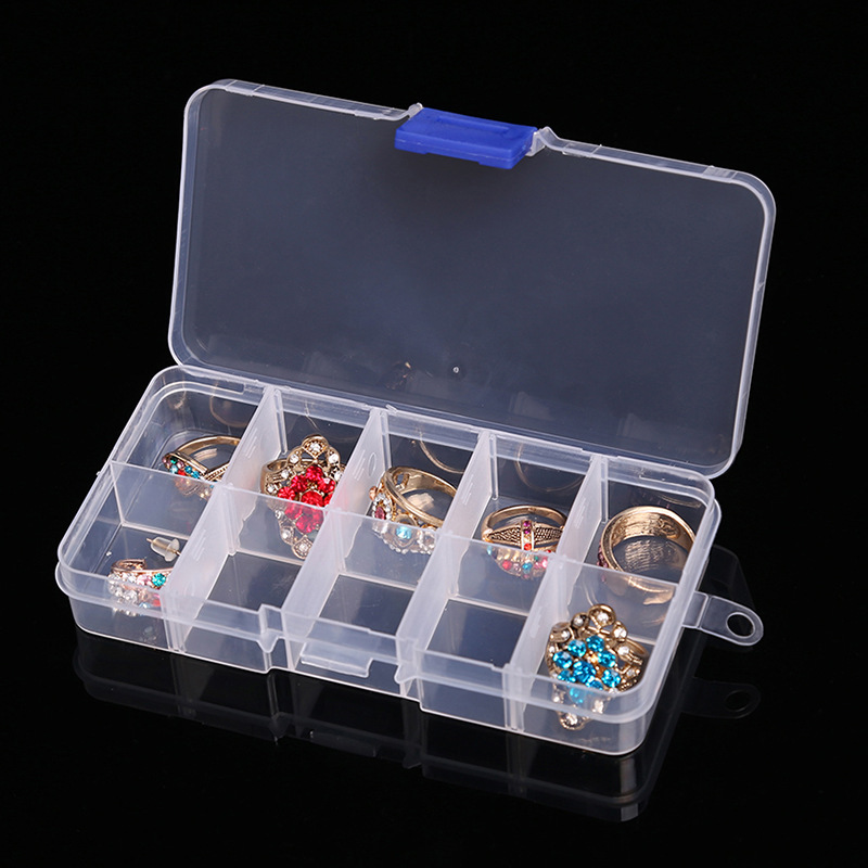 Factory Ready-Made Rectangular Plastic Compartment Storage Box Detachable Parts Box Jewelry Storage Box Bead Storage Box