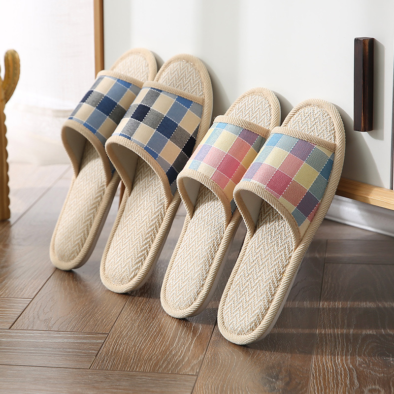 Linen Slippers for Women Spring & Fall Four Seasons Indoor Home Cotton and Linen Soft Sole Home Non-slip Summer Wholesale Couple Men