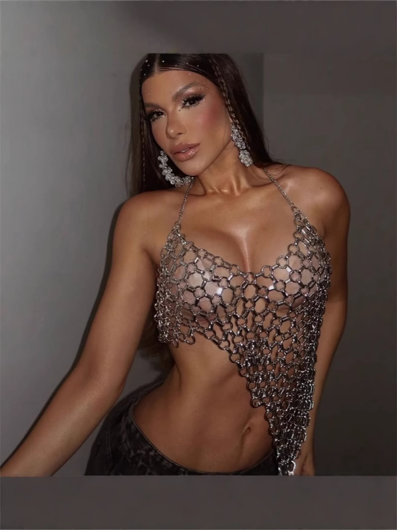 2025 European and American Women's Amazon New Slim-Fit Backless Hollow Sexy Spice Camisole for Summer