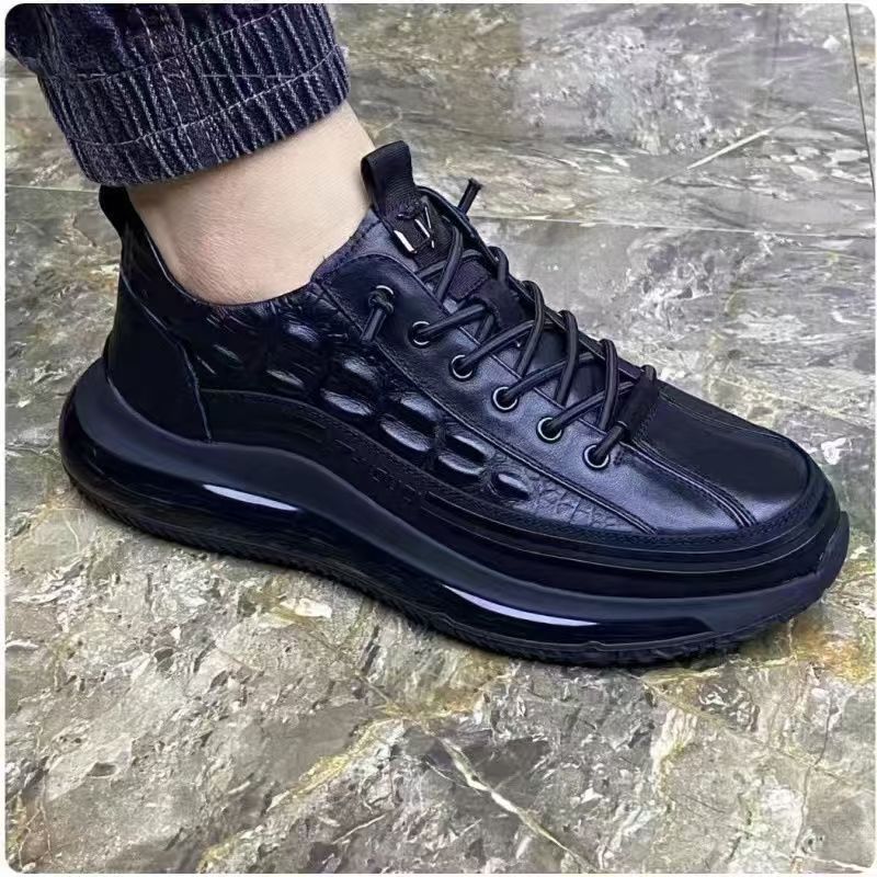 Air Cushion sneaker Men's 2025 Spring and Autumn Men's Casual sneaker Trendy All-match Crocodile Pattern Men's Shoes