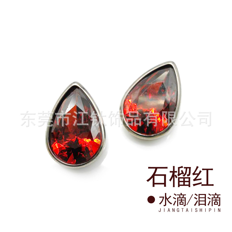Picture of F136 titanium drop earring inlaid with 5A zircon G23 titanium alloy implant pole human body puncture jewelry teardrop ear bone nail