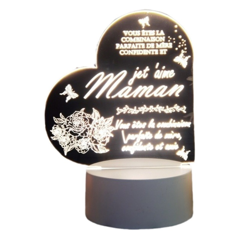 3D Blessing Message Night Light Creative Text for Father's and Mother's Day, Acrylic Led Lamp with Usb, Creative Night Light