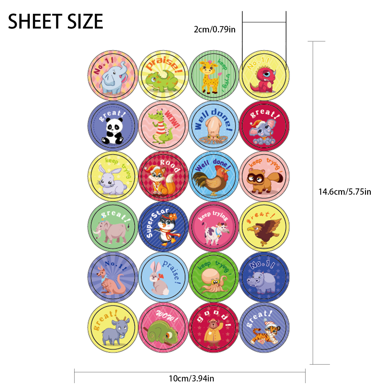 Picture of Student Reward Stickers Cute Kids Label Stickers Cartoon Animal Stickers Kindergarten TZ-DIY-DW-DW-2