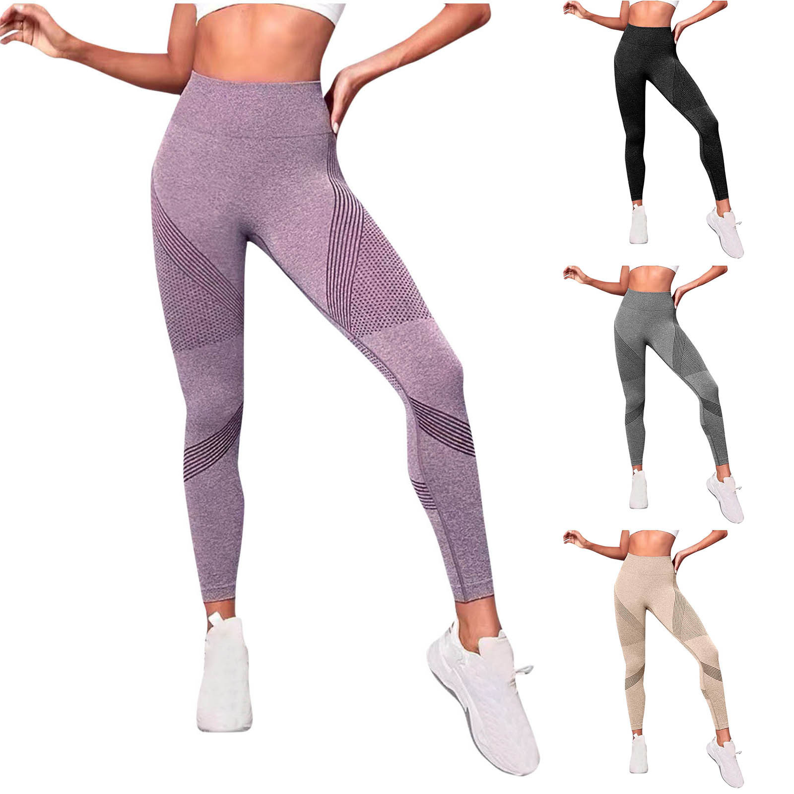 2025 Cross-border European and American in stock Seamless Hip-lifting High Waist Peach Hip Fitness Line Yoga Pants Sports Pants