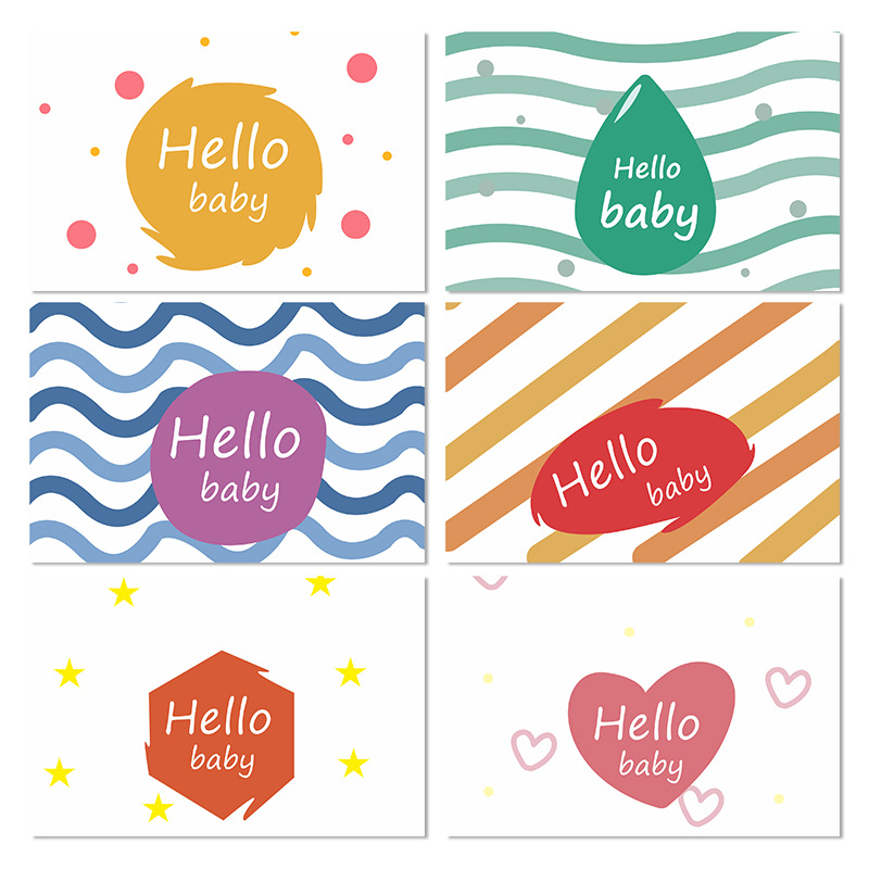 Picture of 84 hello baby welcome newborn baby blessing thank you celebrate white cardboard greeting card support greeting card