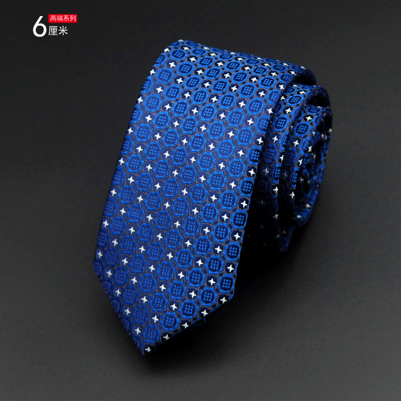 Picture of Men's Tie Korean Style Casual Polyester Silk Narrow Business Fashion Groom Wedding 6cm Small Tie