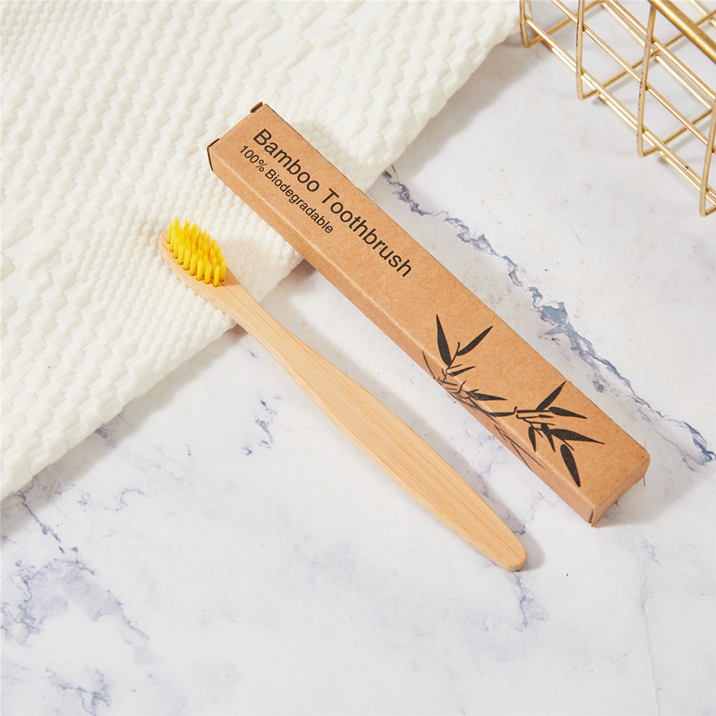 Picture of Hotel Bamboo Toothbrush Bamboo Toothbrush Bamboo Charcoal Kidsren's Bamboo Handle Wooden Soft Hair Logo Portable Environmentally Friendly Kidsren's Health