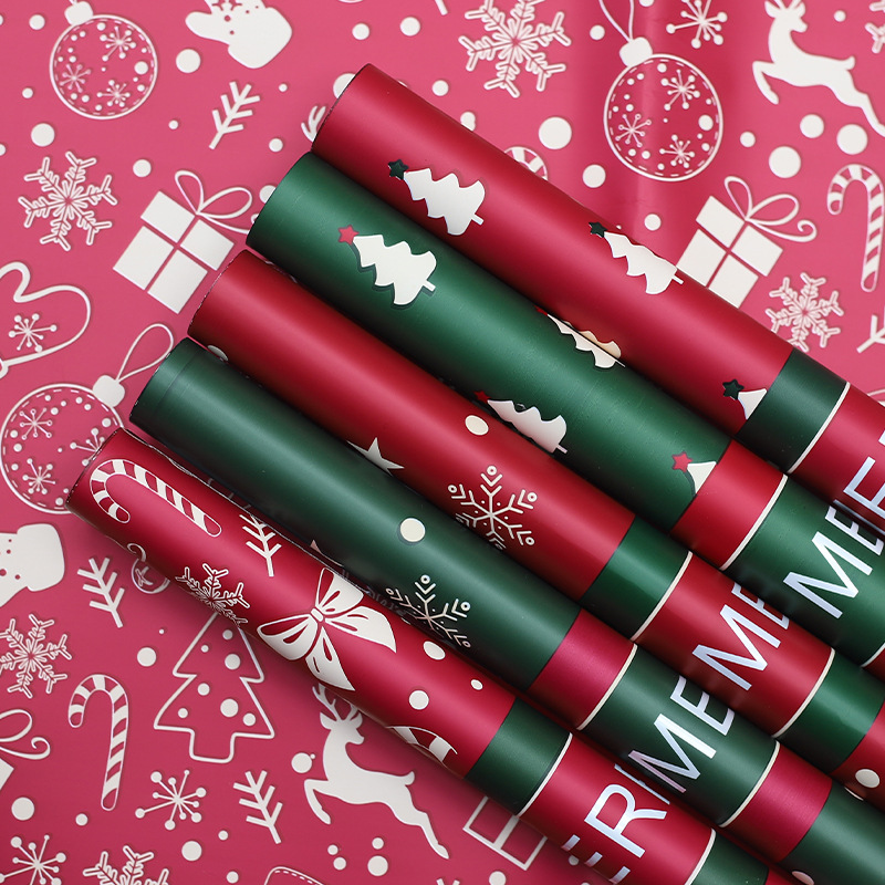 Christmas wrapping paper Christmas Ouya paper elk gift gift packaging paper floral waterproof wrapping paper wholesale