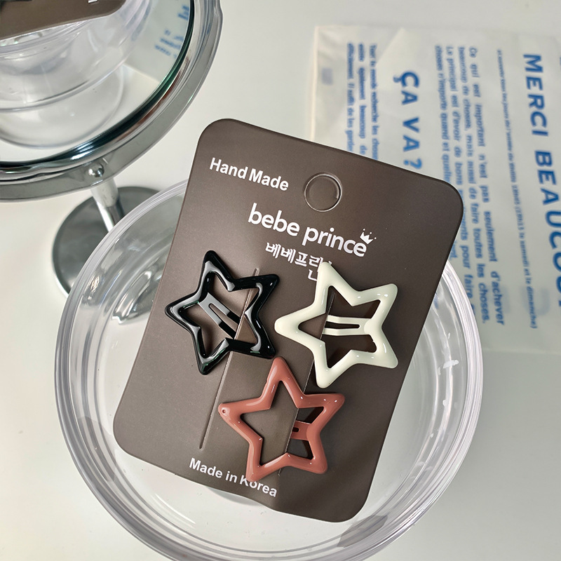 Picture of New color star hairpin suit multi-color series sweet not hurt hair side clip five-pointed star cute broken hairpin BB clip