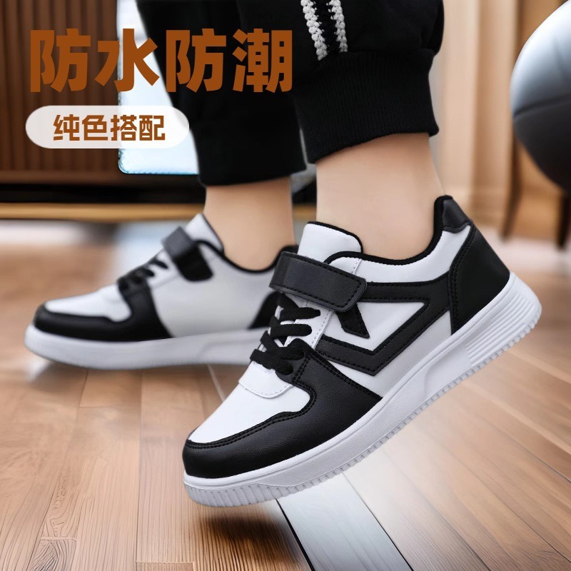 2025 Spring, Summer and Autumn National Fashion Kidsren's White Shoes Campus White Sneakers Girls Boys Sports Shoes Leather Comfortable