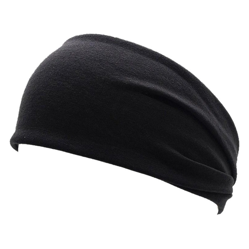 European and American Men's Sports Headbands for Running, Fitness, Sweat Absorption, Yoga Sweatbands, Solid Color Elastic Headscarves, In-Stock European and American Trendy Style
