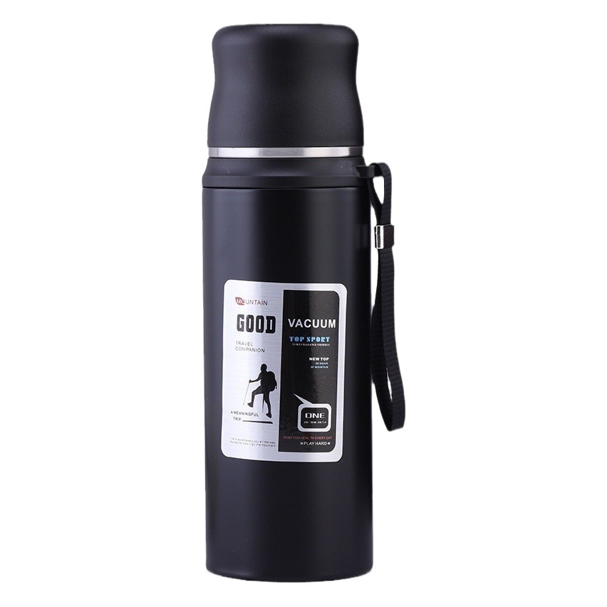 New large capacity 304 stainless steel vacuum cup one Cup double lid outdoor water cup high-looking portable student kettle