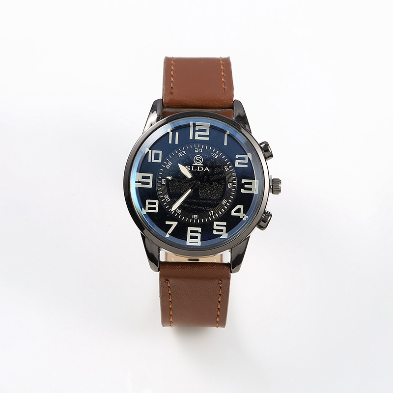 Picture of Popular Fashion Business Belt Simple Men's Watch Men's Casual Retro Digital Dial Student Quartz Watch Wholesale
