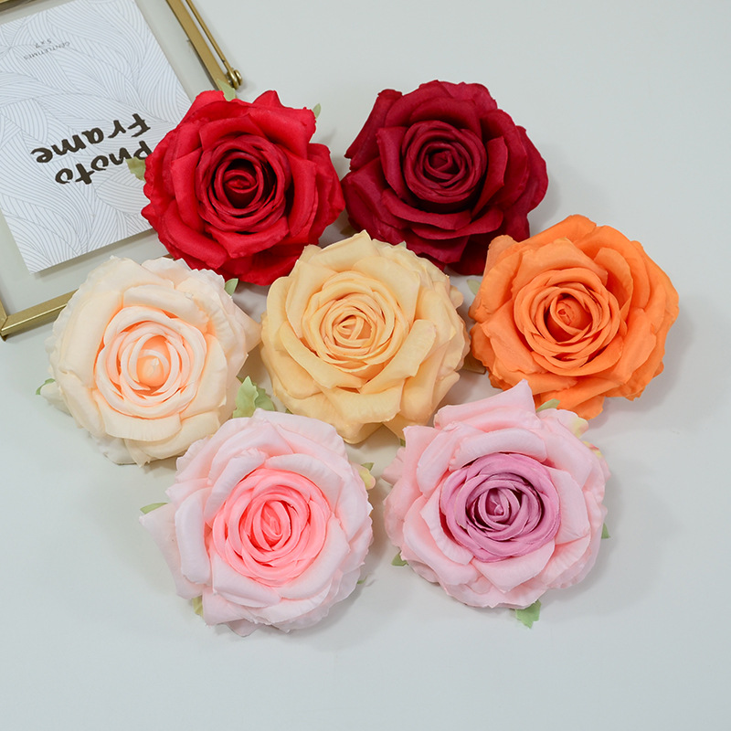 Picture of Simulated Flower Curled Rose Flower 12cm Safe Rose Wedding Background Wall Decoration Arch Flower Arrangement Gift Box with Flowers
