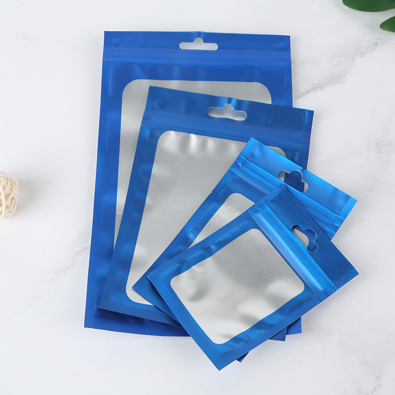 Picture of Color dumb aluminum window bone bag jewelry gift self-sealing bag digital electronic products packaging bag spot wholesale
