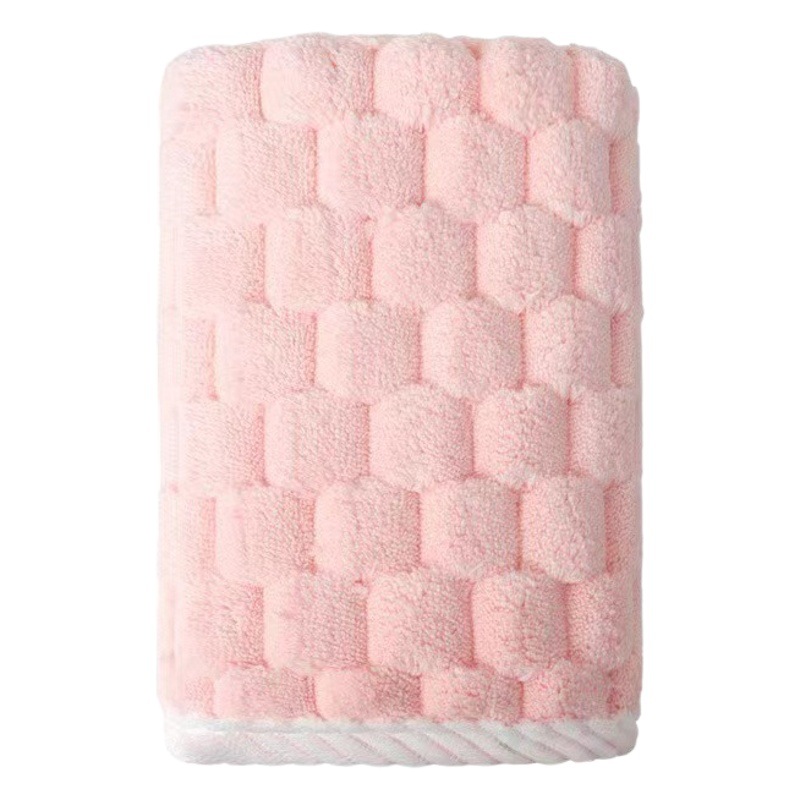 Cloud grid coral velvet towel bath towel wholesale thickened absorbent quick-drying soft lint-free edge Bath home
