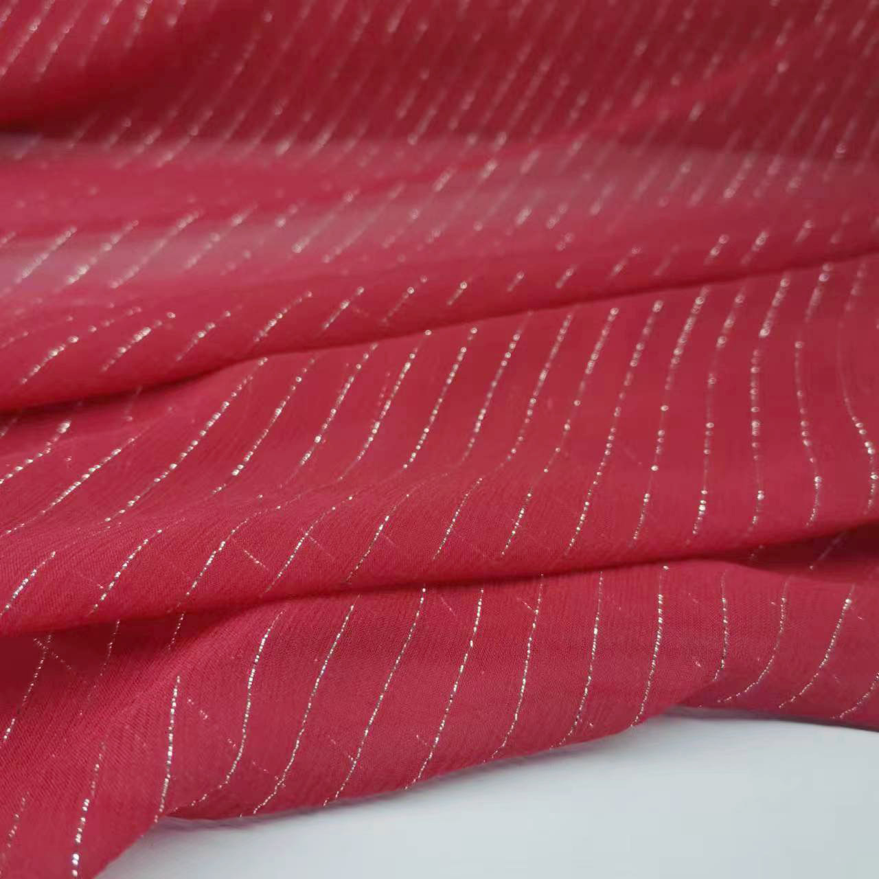 Picture of Silver Thread Shun Qiao 8 Mumi Red Mulberry Silk Fabric Wide Fashion Skirt Han Dynasty Silk Fabric