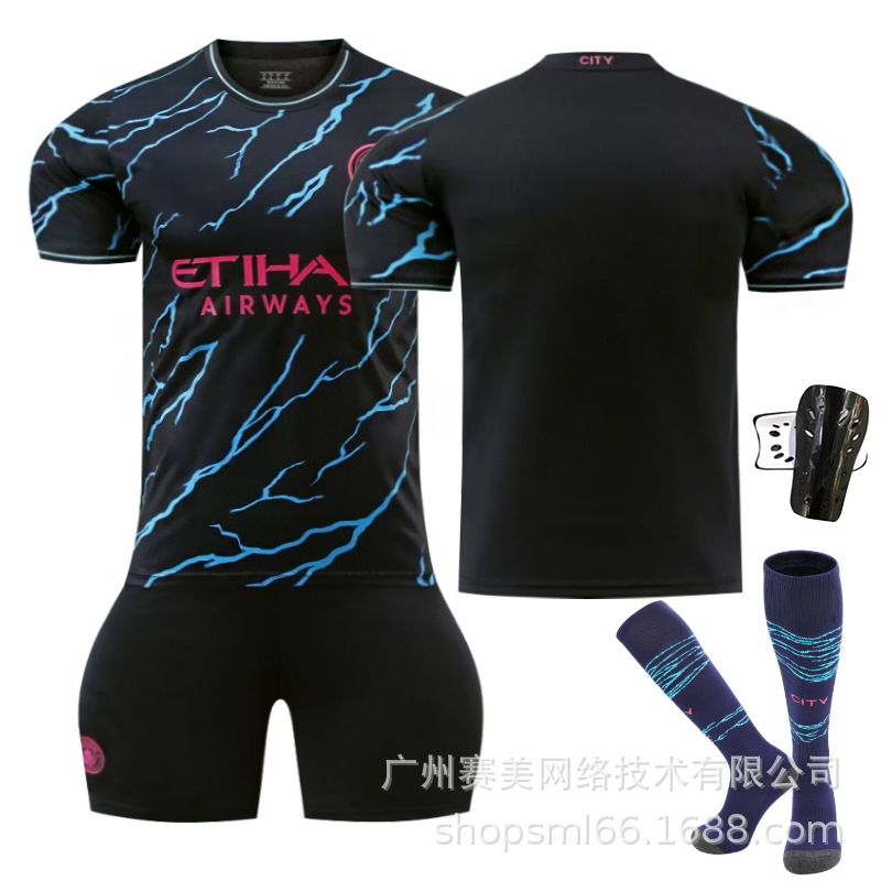 Picture of 23-24 Manchester City II away football uniform suit No. 9 Harland 17 de brauney 10 Rushford 47 Forden