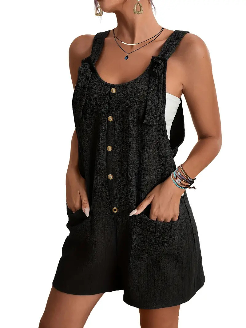 Picture of Cross-Border 2024 European and American Clothing Amazon Summer Casual Fashion Suspender Shorts Jumpsuit Overalls for Women