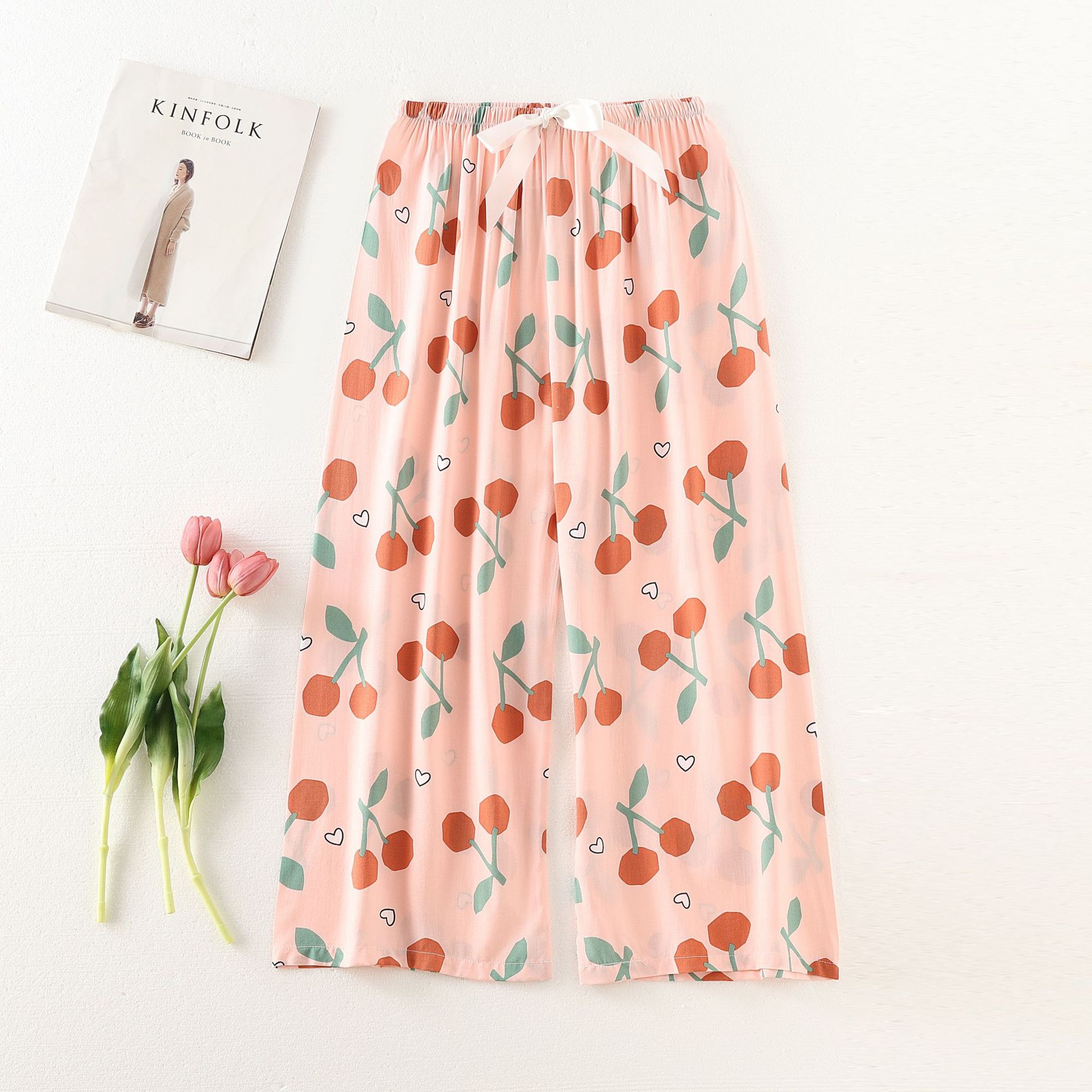 Picture of Cotton silk pajama pants women's spring and summer artificial cotton beach pants can be worn outside plus size cotton silk home wear cropped pants