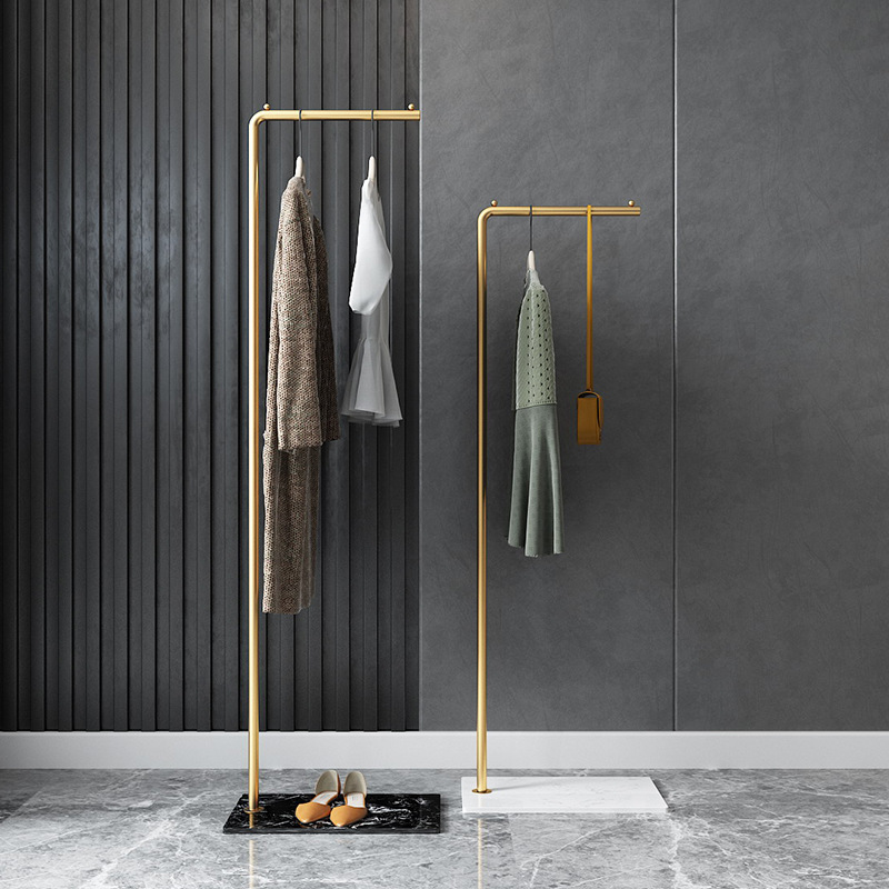 Simple Household Floor-Standing Clothes Rack Bedroom Bedside Clothes Rack Column Marble Coat Rack Entrance Door Clothes Rack