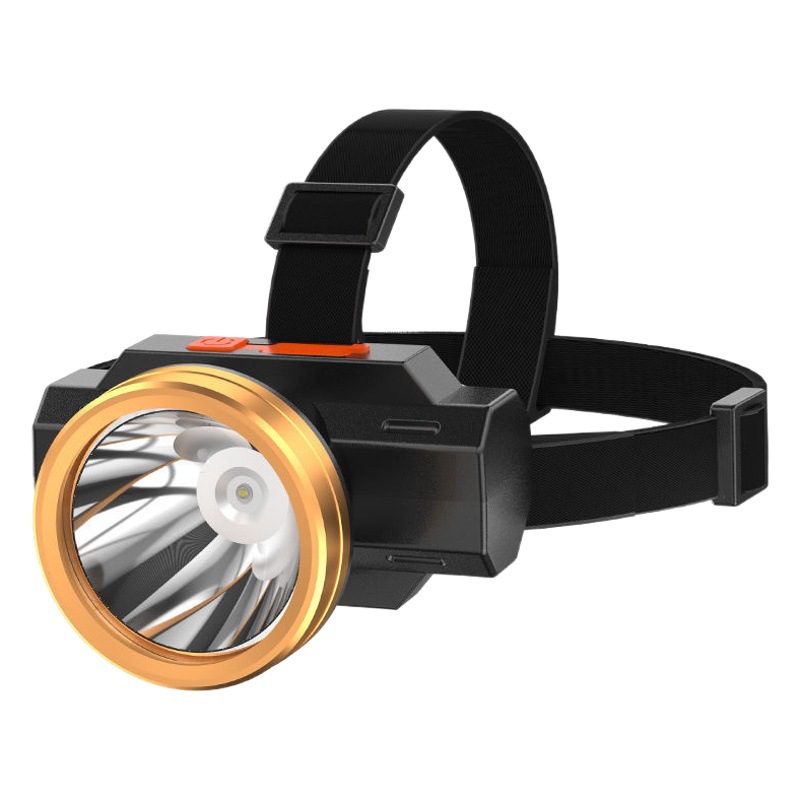 Cross-border new plastic headlamp USB rechargeable strong light headlamp head-mounted fishing miner lamp spotlight night fishing patrol