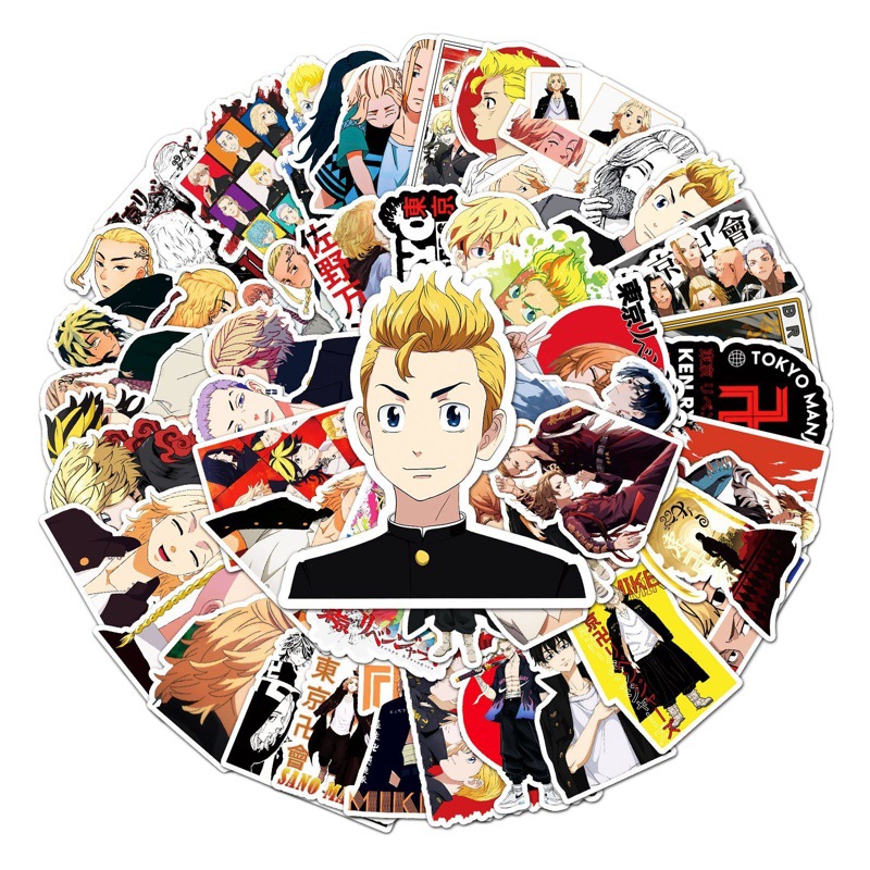 50 Tokyo Avengers Graffiti Personality Cross-border Rim DIY Skateboard Cup Luggage Sticker Waterproof