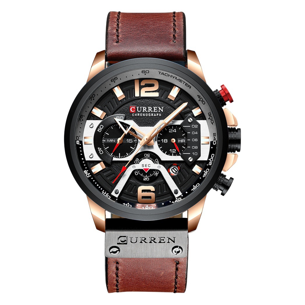 CURREN Karin 8329 Trendy Men's Waterproof Watch Six-pin Multi-function Fashion Large Dial Calendar Watch