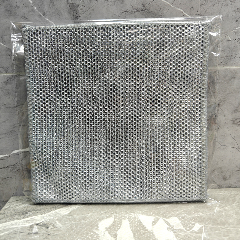 Picture of Opp bag packaging single layer double layer silver composite cloth instead of steel wire kitchen steel wire dishwashing cloth scouring pad