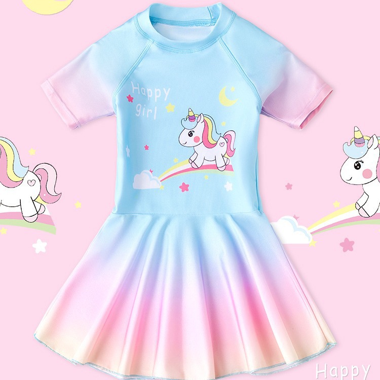Children's Swimwear Girl's one-piece Cartoon Girl's Cartoon Swimwear Mid-size Children's Fresh Skirt Swimwear Women's Clothing