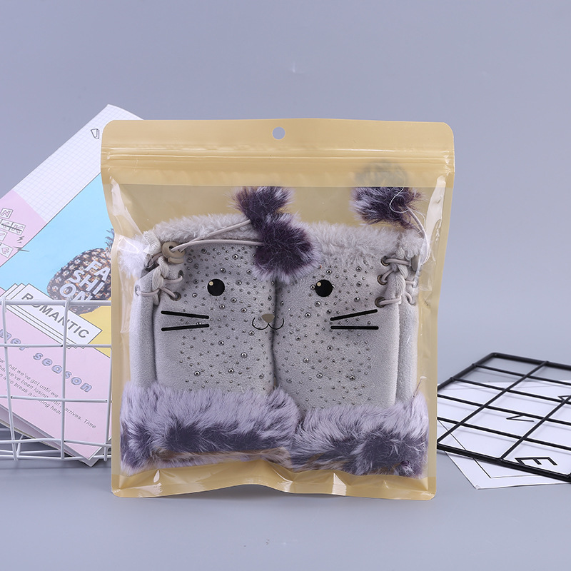 Children's clothing packaging bag transparent socks clothes leggings self-sealing bag cute kitten plastic packaging spot