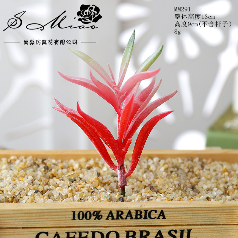 Picture of 006 Flocked Red Series Succulents Creative DIY Supplies Accessories Factory Direct Supply Wholesale Artificial Green