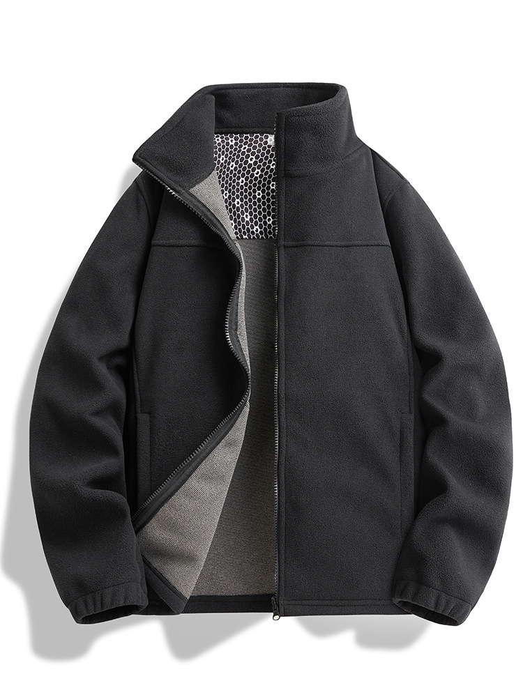 Outdoor Boiling Graphene Heat Storage Fleece Clothes for Men and Women Couple Autumn and Winter Thickened Warm Fleece Collar Jacket