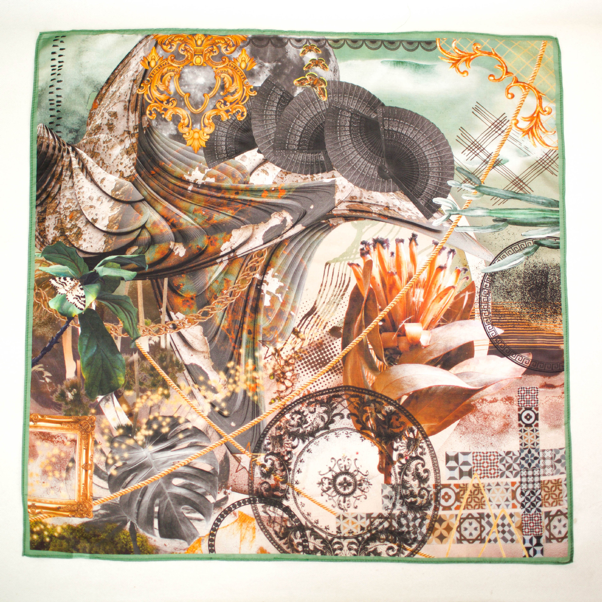 Picture of Collection New Vintage Original Artistic Mulberry Silk Silk Cotton Spinning Machine Side All-match 70 Square Scarf Elegant Shawl