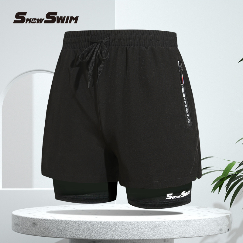 Picture of Men's double-layer swimming trunks boxer adult quick-drying anti-embarrassment swimming trunks beach pants hot spring swimming equipment suit