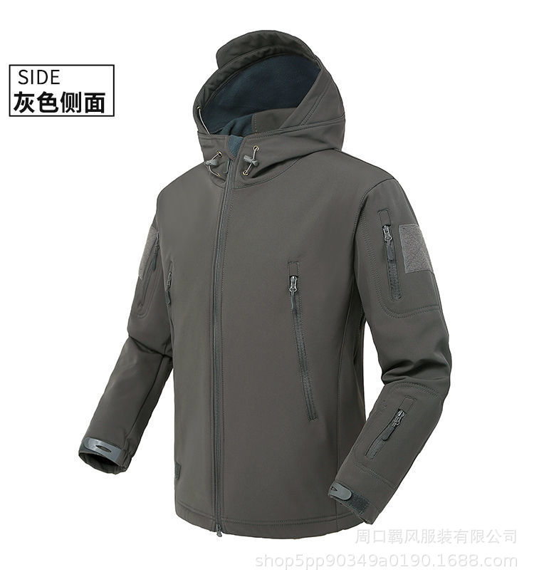 Picture of Outdoor Shark Skin Soft Shell Jacket Men's Winter Fleece Jacket Waterproof Windproof Men's Three-in-One Warm Camouflage Mountaineering
