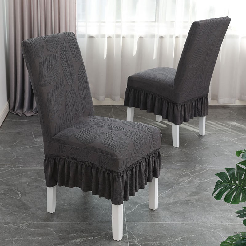 Picture of Four Seasons Universal Household Dining Table Chair Cover Chair Cover Light Luxury Hotel Restaurant Jacquard Skirt Elastic Chair Cover Simple