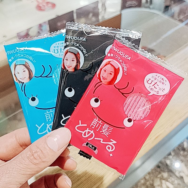 Picture of Kemei Bangs Stickers Magic Posts Bangs Fixed Hair Stickers Bangs Stickers Accessories Hair Accessories Pink Black Colorful