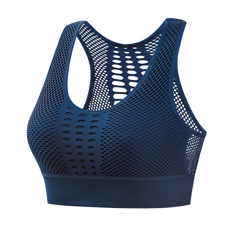 Picture of plus size Hollow-out Beautiful Back Sports Underwear Women's Outer Wear Shockproof Vest Gather-up Fitness Running Yoga Sports Thin Bra