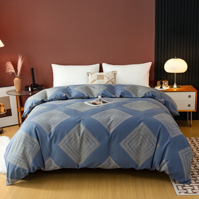 Picture of Cotton brushed duvet cover single piece modern simple single double dormitory thickened quilt cover pure cotton duvet cover single piece