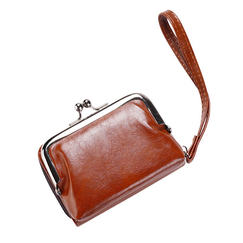 2025 New Retro Style Clip Bag Personalized Mini Multi-Compartment Card Slot Card Bag Coin Bag Hand-Held Small Bag