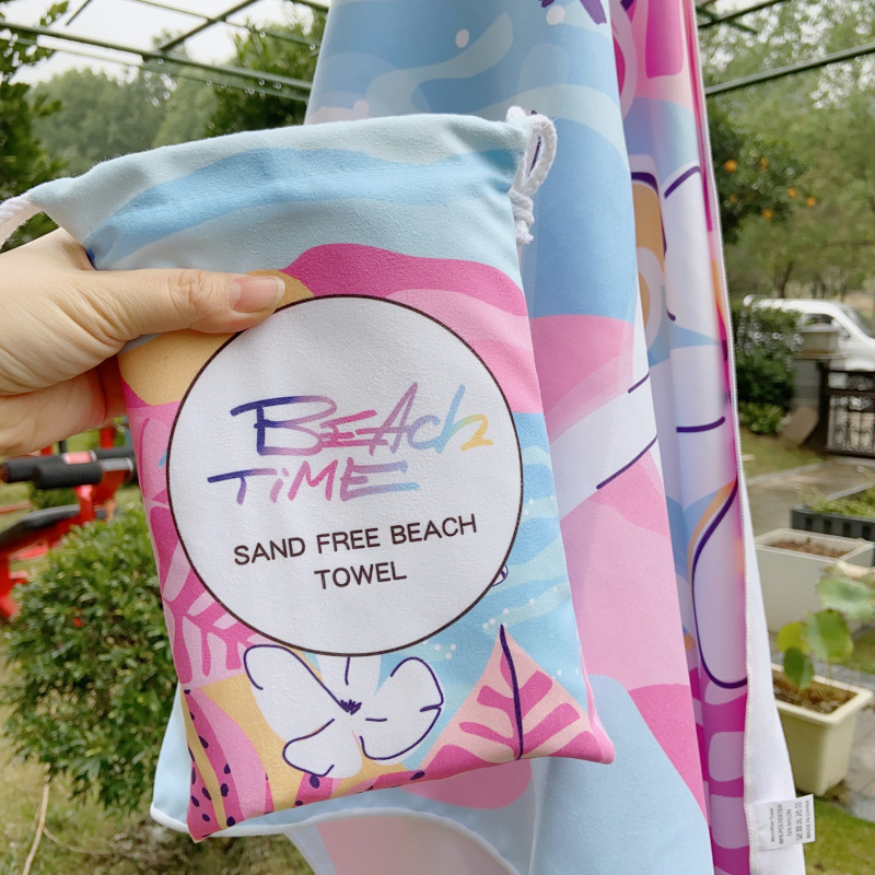 Picture of New Cross-Border Amazon European and American Double-Sided Velvet Quick-Drying Bath Towel Customizable Printed Towel Beach Swimming Beach Towel